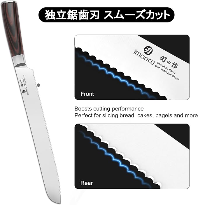 imarku 10 Inch Bread Knife for Homemade Bread Sourdough, German High Carbon - Image 5