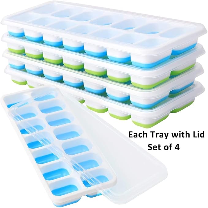 Ice Cube Tray with Lids BPA Free, 4 Pack - Image 6