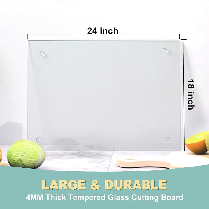 VASUHOME Large Tempered Glass Cutting Board - Image 6