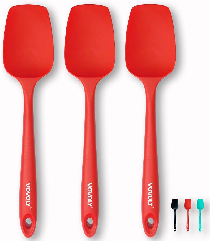 Silicone Spatula Set, High Heat Resistan Rubber Spoon Spatula, Non-Stick by VOVOLY