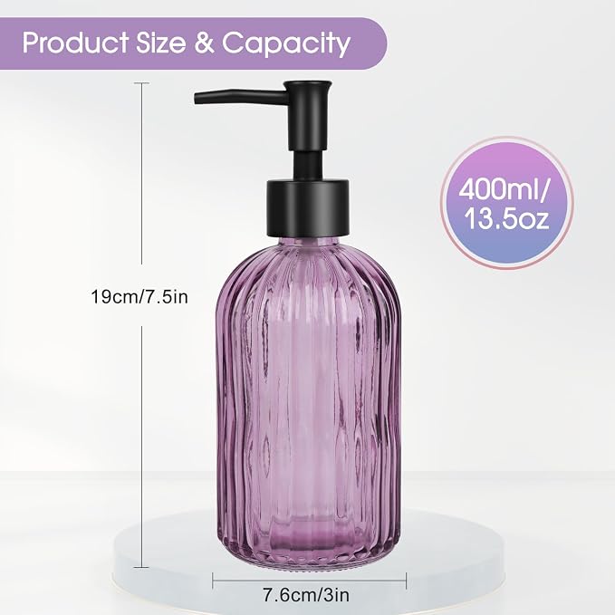 Topsky Stripe Glass Soap Dispenser - Image 4