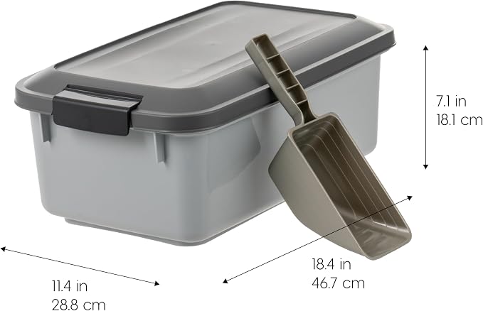 IRIS USA WeatherPro Airtight Pet Food Storage Container, Dog Cat Bird and Other - Image 2