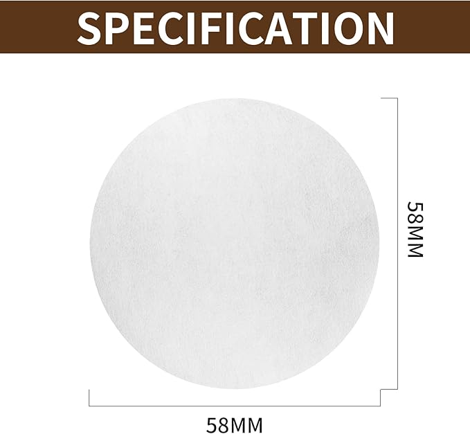 1000 Pcs Coffee Paper Filter for Espresso Coffee Maker, 58 mm Unbleached - Image 5