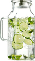1 Pack 2 Liters/68 oz Square Glass Pitcher by ModernClearGlassVase