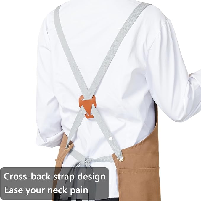KITCHIEF Pottery Apron Split Leg, Cross Back Chef Apron - Image 3