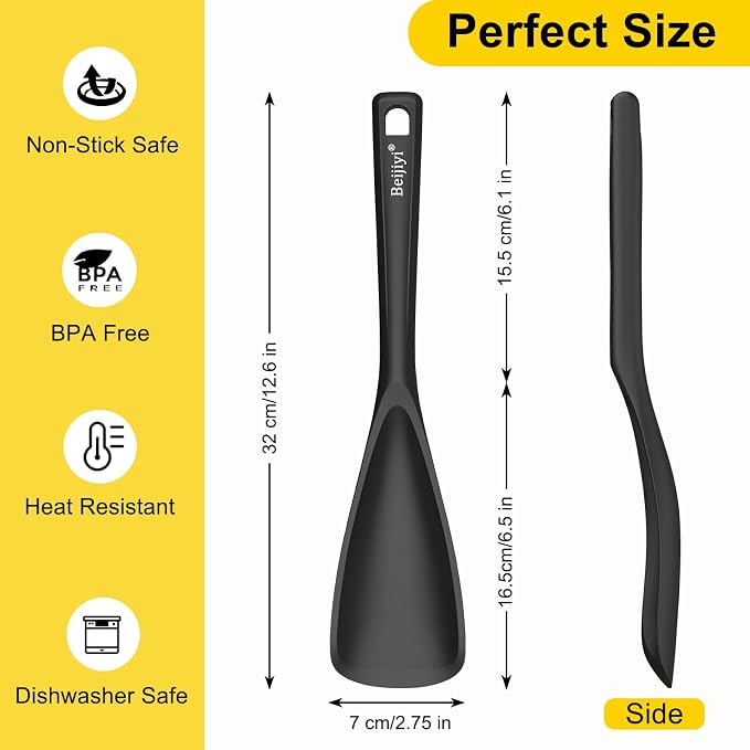 Beijiyi 3 Pack Silicone Spatula Spoon, 12.6 In, BPA-Free Seamless Design - Image 2