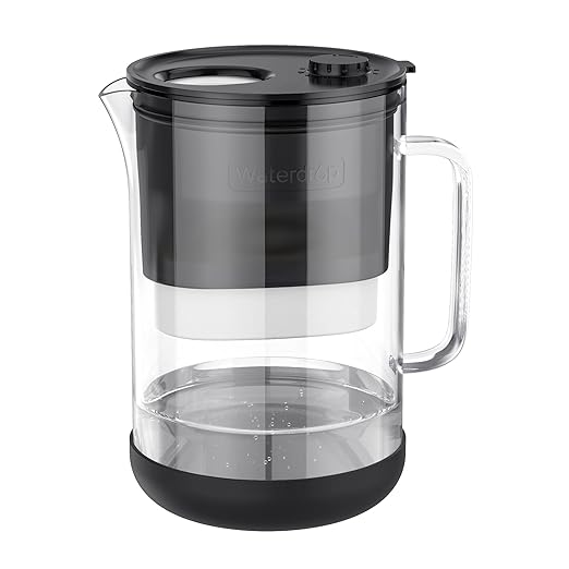 Waterdrop PT-09BL 10-Cup Large Glass Water Filter Pitcher, Eco-Friendly by Waterdrop