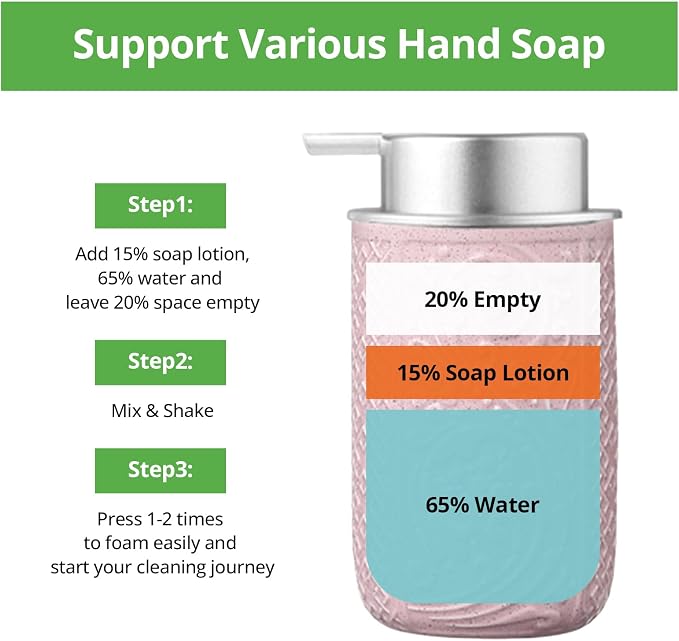12OZ/350ML Ceramic Foaming Soap Dispenser Empty Hand Soap Dispenser Refillable - Image 3