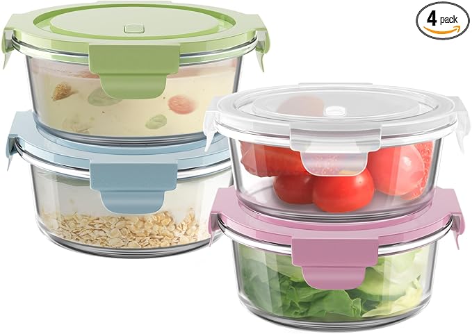 Freshmage 12oz Glass Meal Prep Containers, 1.5 Cup Food Storage Container by Freshmage