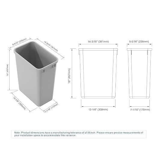 Dowell 2 Pack 35Qt Wastebasket Trash Container, - Image 3