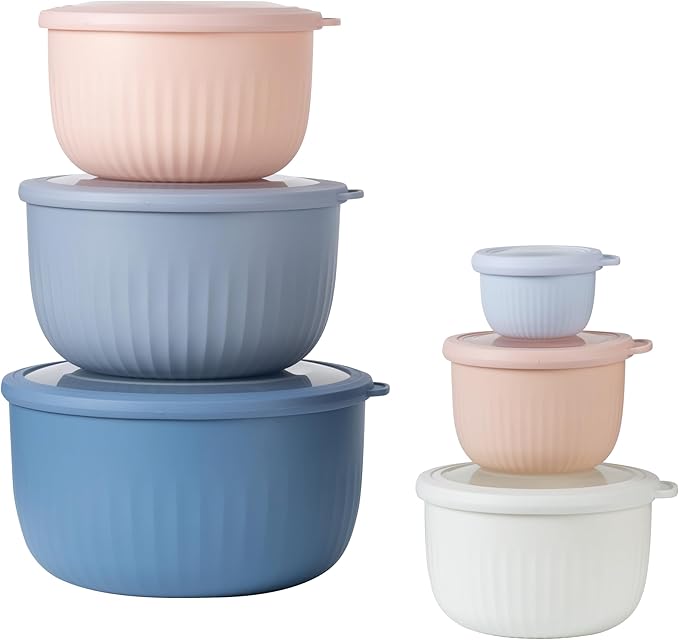 COOK WITH COLOR Prep Bowls with Lids- Wide and Deep Nesting Plastic Small - Image 2