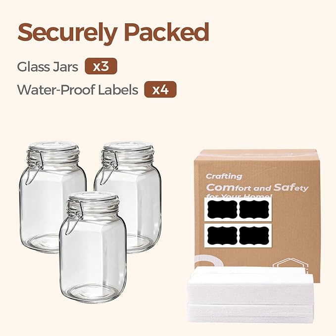 ComSaf Set of 3 Square Glass Jars - Image 8