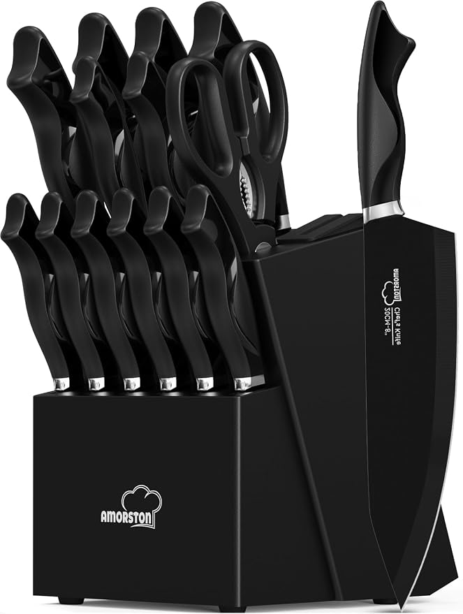 Knife Set, 15 Pieces Kitchen Knife Set by Amorston