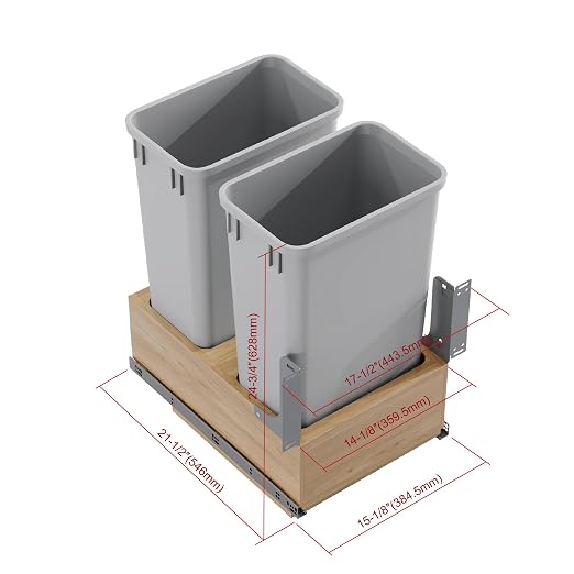 Dowell Double 50Qt Undermount Trash Pull-Out Waste Container - Image 4