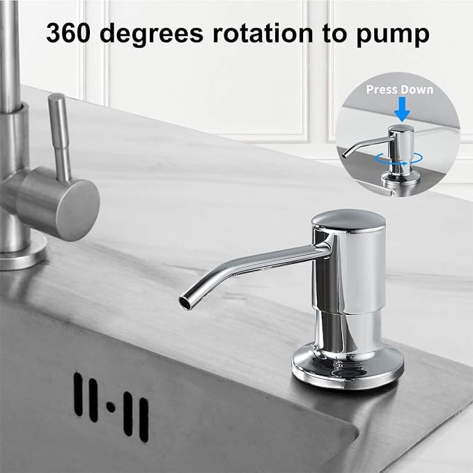 Soap Dispenser for Kitchen Sink, Stainless Steel Built in Soap Dispenser - Image 2