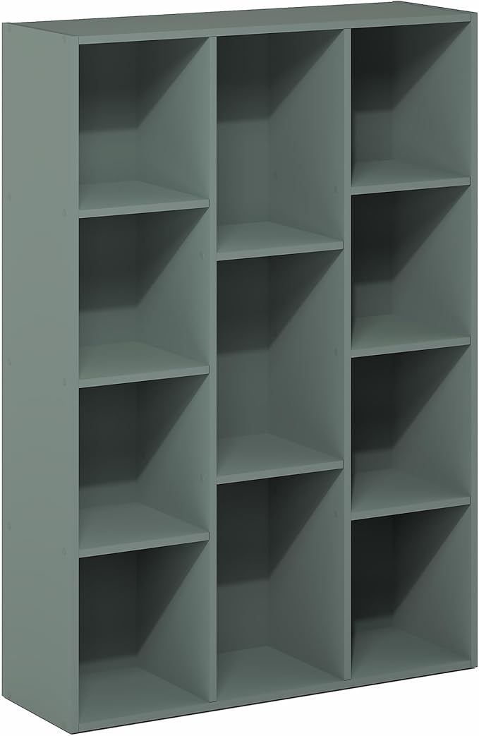 Furinno LUDER Book Shelf, 11-Cube Bookshelf, Reversible Bookcase, 9.4 x 29.1 x - Image 6