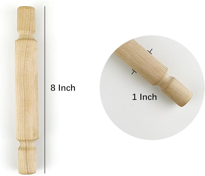 3 pcs 8 Inch Wood Rolling Pin, Arts and Crafts - Image 2