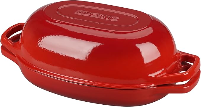 EDGING CASTING Enameled Cast Iron Oval Dutch Oven Pot by EDGINGCOOKWARE