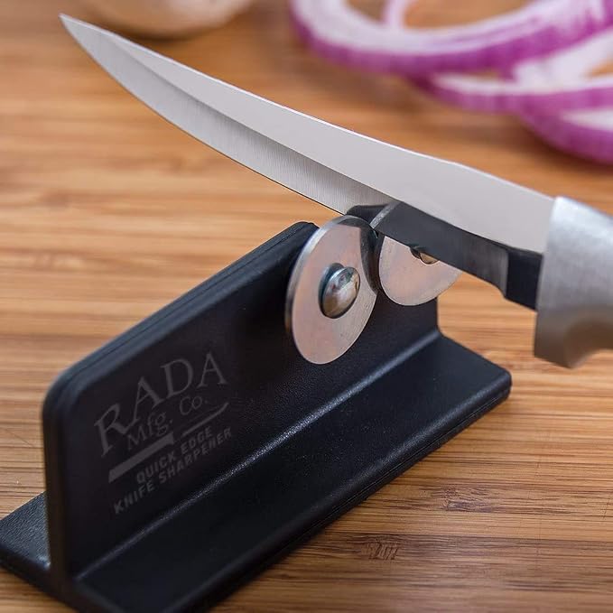 Rada Cutlery Quick Edge Knife Sharpener, 3.5" x 2", Stainless Steel Wheels - Image 4
