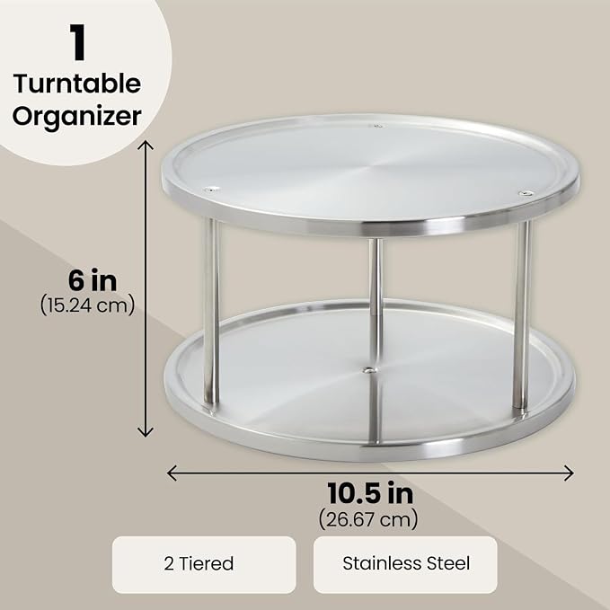 Juvale 2-Tier Lazy Susan Spice Rack Organizer - Image 5