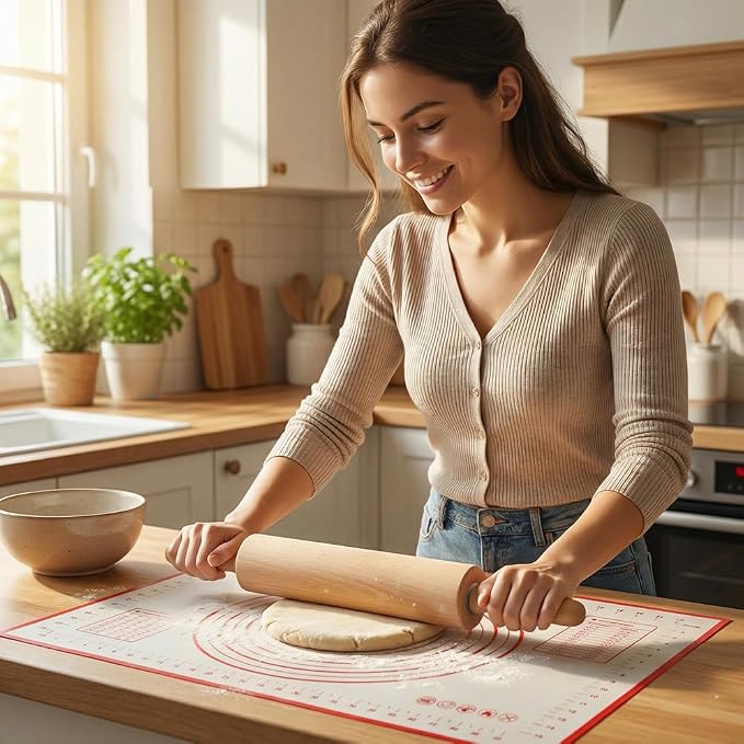 Rolling Pin Set for Baking, 3-Piece Wooden Dough Roller - Image 7