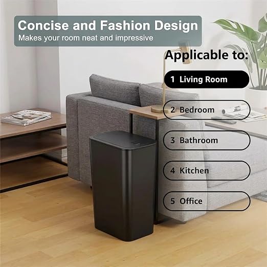 Compact Push-in Trash Can with Lid - Image 2