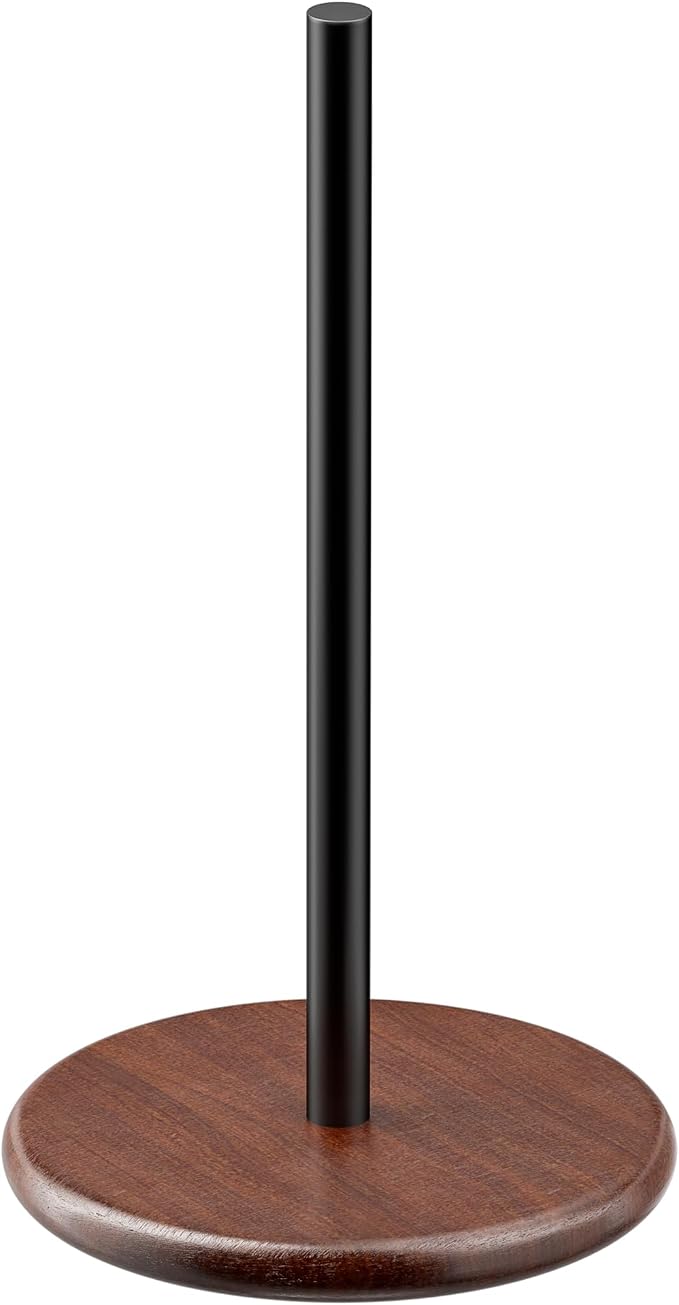 Paper Towel Holder with Wooden Base, Kitchen Countertop Paper Towel Stand - Image 8