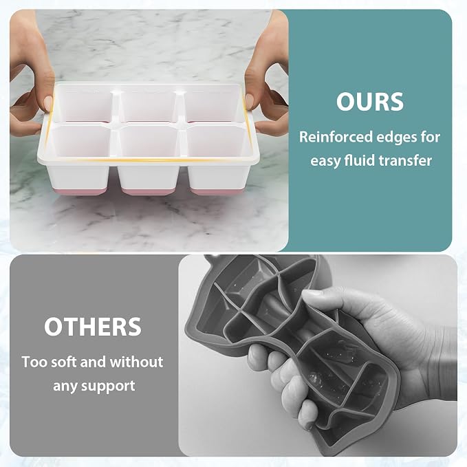 Optish Large Ice Cube Molds, 3 Pack Whiskey Square Ice Molds, 1.8 Inch Big Ice - Image 3