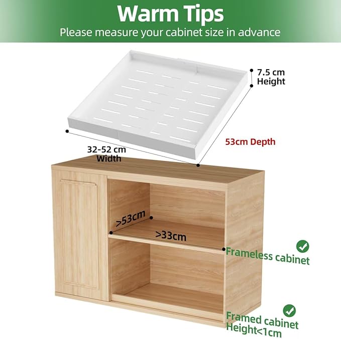 PAKETA 2 Pack Expandable Pull Out Cabinet Organizer, Upgrade 3 Slide Rails - Image 2