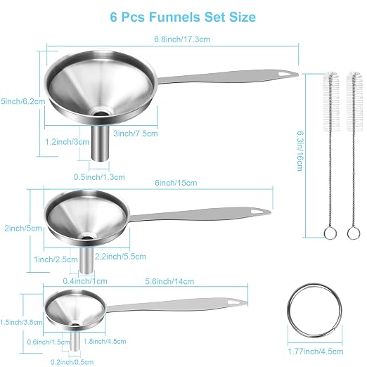 Large Small Funnel Set of 3, Food Grade Mini Funnels - Image 2