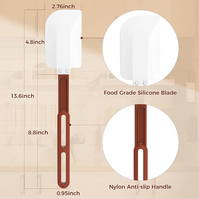 High Heat Resistant Silicone Spatulas, 13-1/2" Commercial Spatula 500°F - Image 2
