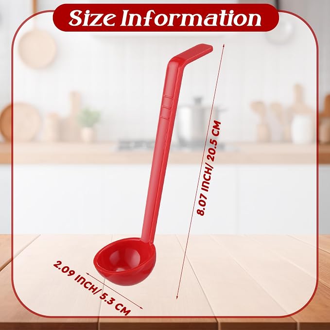Tioncy 6 Pcs 1 Oz Small Ladle for Serving Sauce 8.07 Inches Plastic Mini Ladles - Image 3