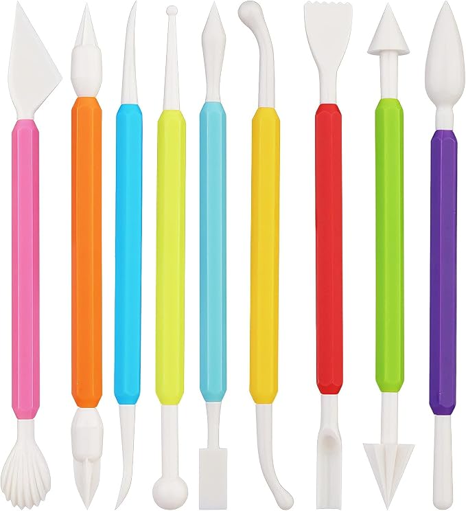 9-Piece Fondant Sculpting Tool Set by YOFAN