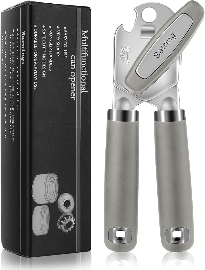 Safring Can Opener Manual, Heavy Duty Handheld Strong Can Opener by Safring