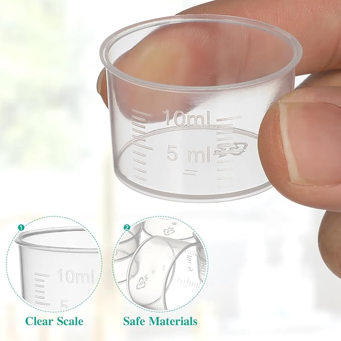 TOYANDONA Disposable Measuring Cup Set Pack of 100 Clear Plastic Measuring Cup - Image 3