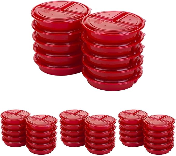 GoodCook Meal Prep Containers Set Microwave & Dishwasher-Safe Round Food by GoodCook