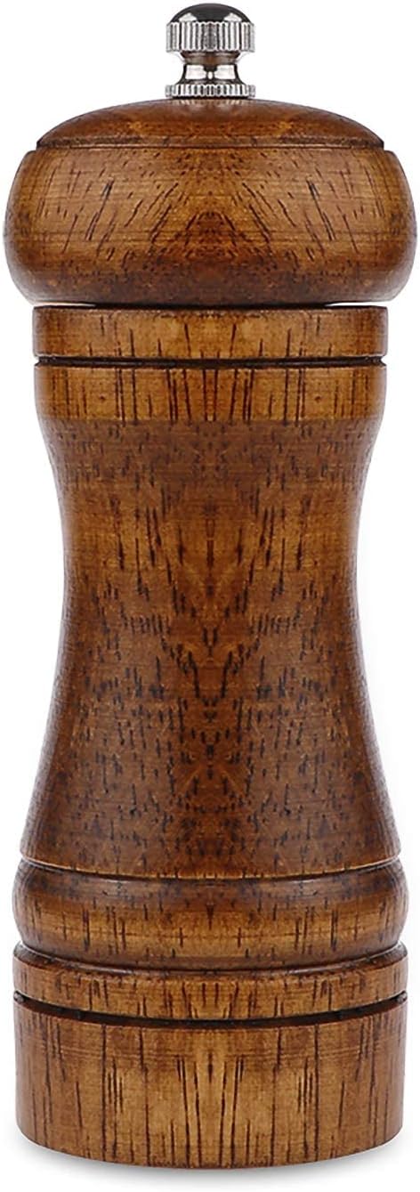 Pepper Grinder - 5 inch Pepper Mill Pepper Grinder Refillable Oak Salt and by Powstro