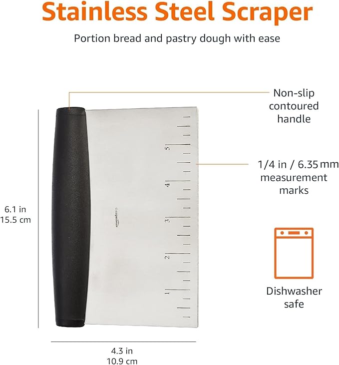 Amazon Basics Multi-Purpose Bench Scraper, Stainless Steel Dough Cutter - Image 6