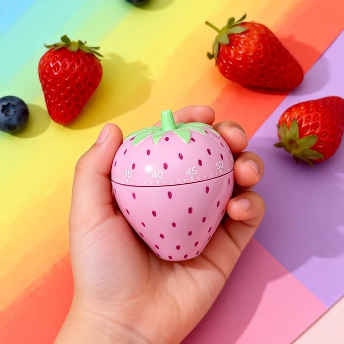 Cute Fruit Cookie Kitchen Timer | Novelty Manual Cooking Alarm | Fun Shaped - Image 2