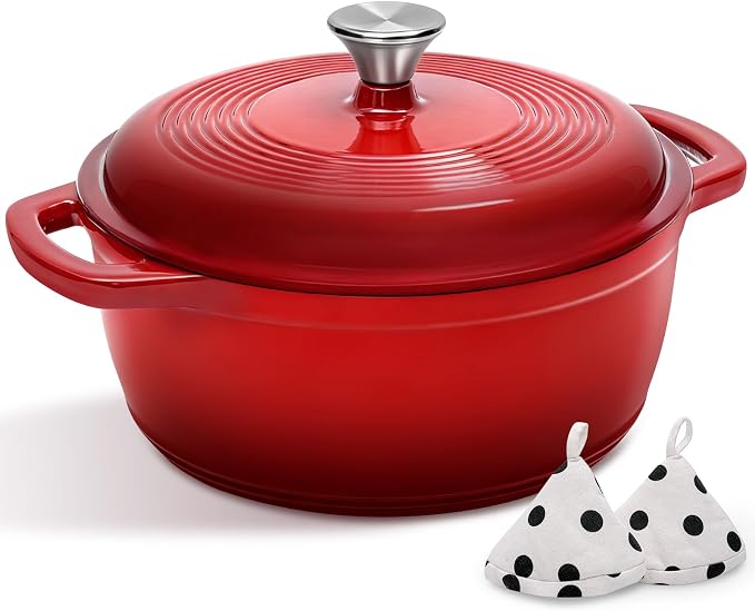 Enameled Cast Iron Dutch Oven Pot by AIVIKI