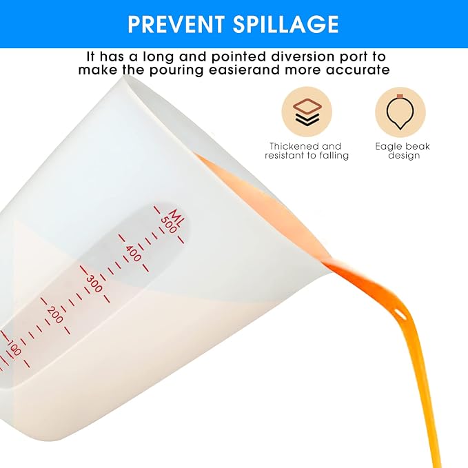 ZUYEE Silicone Measuring Cups Flexible Measure Melting Cups - Image 4