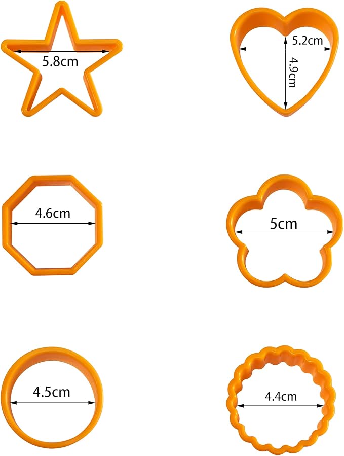 XIPEGPA 12PCS Color Plastic Cookie Cutters Heart Star Triangle - Image 2