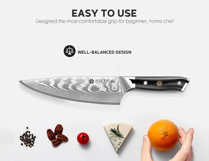 Damascus Chef Knife: 8-inch Razor-Sharp Japanese Chef Knife - Image 6