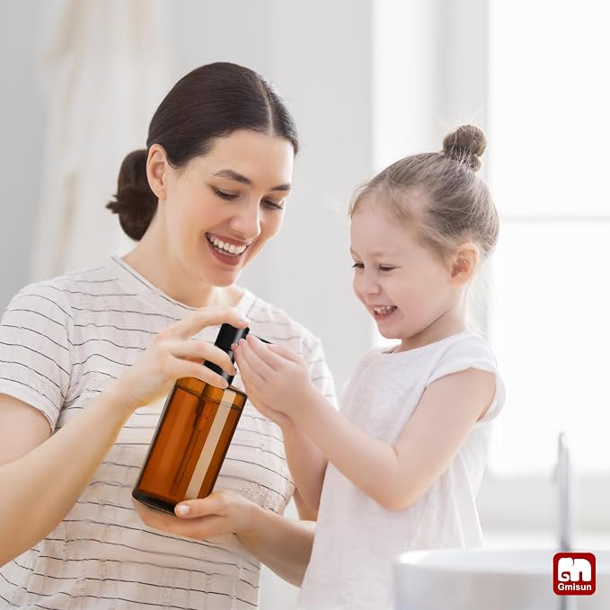GMISUN Amber Glass Soap Dispenser, Hand Soap Dispenser - Image 8