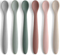 6-Piece Silicone Baby Feeding Spoons, First Stage Infant Spoons, Soft-Tip Easy by NETANY