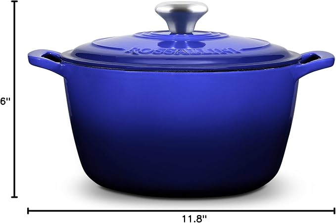 ROSSALLINI Signature Enameled Cast Iron Dutch Oven, Non-Stick Serving Pot - Image 10