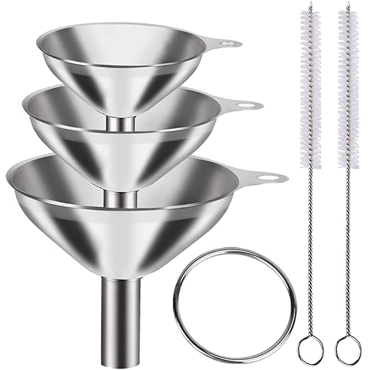 3-Piece Stainless Steel Kitchen Funnel Set by Unknown