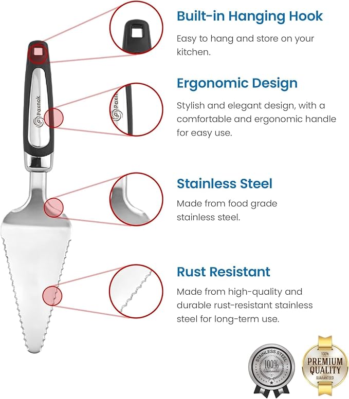 Pie Server Spatula and Cake Cutter Slicer, Stainless Steel Set - Image 4