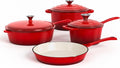 DishDelight Enameled Cast Iron Cookware Set, 7 Piece Induction Dutch Oven Set by DishDelight