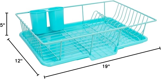 Sweet Home Collection Dish Rack Drainer 3 Piece Set - Image 5